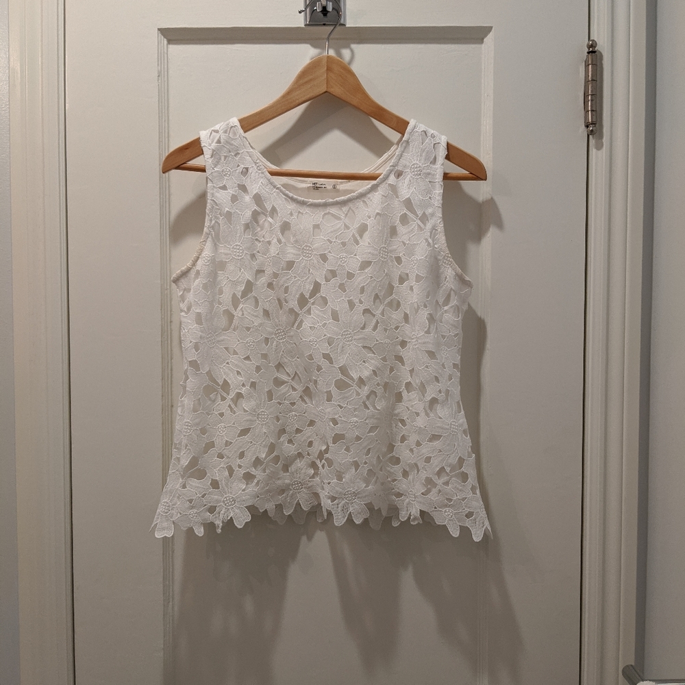 Embroidered Flower Petals Tank